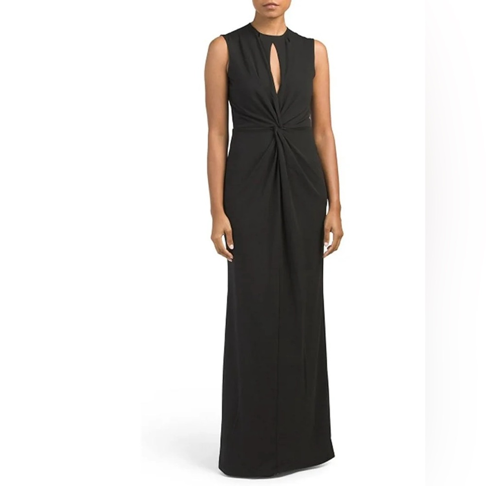 ABS Allen Schwartz Black Sheath Maxi Dress